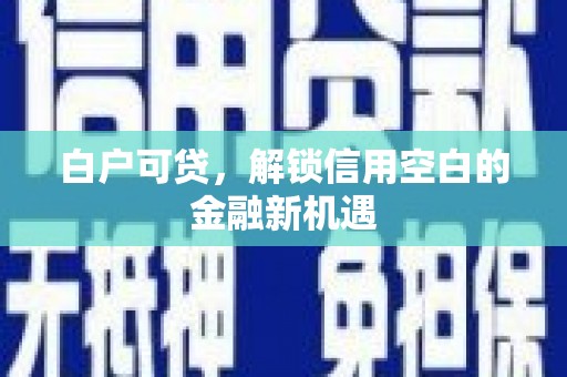 新竹白户可贷，解锁信用空白的金融新机遇