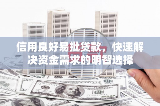新竹信用良好易批贷款，快速解决资金需求的明智选择