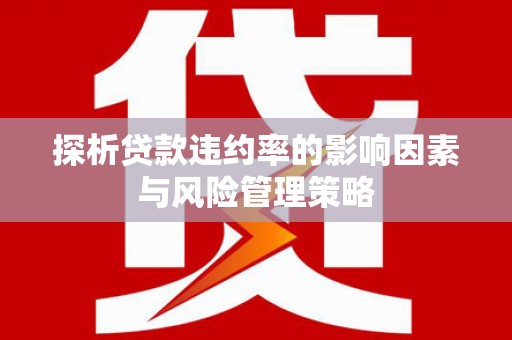 新竹探析贷款违约率的影响因素与风险管理策略