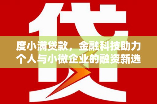 新竹度小满贷款，金融科技助力个人与小微企业的融资新选择