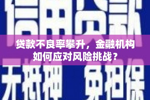 新竹贷款不良率攀升，金融机构如何应对风险挑战？