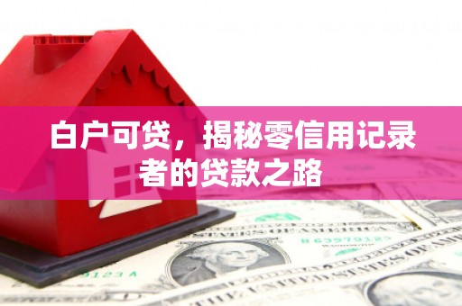 新竹白户可贷，揭秘零信用记录者的贷款之路